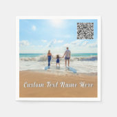 Aangepaste foto- en tekstservetten met QR-code Servet (Voorkant)