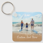 Aangepaste foto- en tekstSleutelhanger met uw fami Sleutelhanger (Voorkant)
