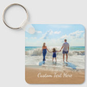 Aangepaste foto- en tekstSleutelhanger Uw familieo Sleutelhanger (Voorkant)