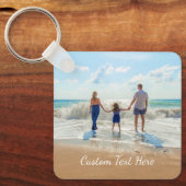 Aangepaste foto- en tekstSleutelhanger Uw familieo Sleutelhanger (Voorkant)