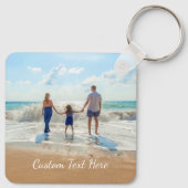 Aangepaste foto- en tekstSleutelhanger Uw familieo Sleutelhanger (Achterkant)