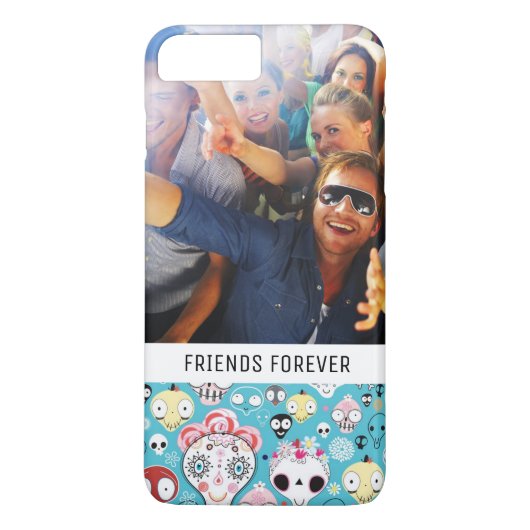 Aangepaste foto- en teksttextuur lachende schedel Case-Mate iPhone case (Achterkant)