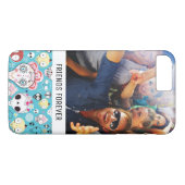 Aangepaste foto- en teksttextuur lachende schedel Case-Mate iPhone case (Achterkant (Horizontaal))