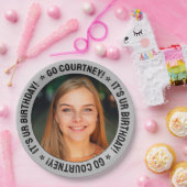 Aangepaste foto- en tekstveer voor thuisdag papieren bordje (Feest)