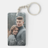 Aangepaste foto en verweven liefdesharten sleutelhanger (achterkant)