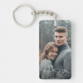 Aangepaste foto en verweven liefdesharten sleutelhanger (Voorkant)