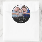 Aangepaste foto en voeg jouw tekst sjabloon ronde sticker (Tas)