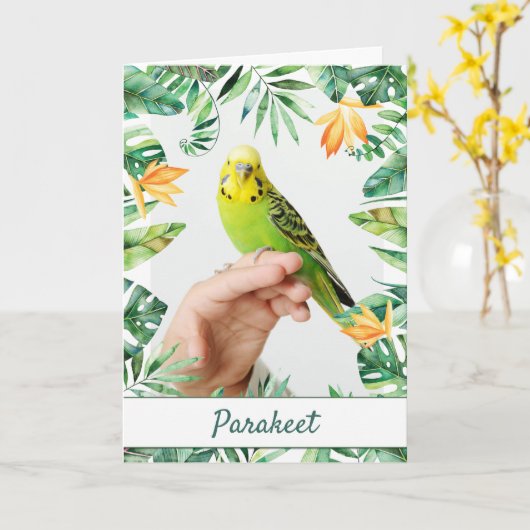 Aangepaste foto- en vogelnaam Gefeliciteerd Nieuwe Kaart (Gele Bloem)