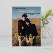 Aangepaste foto- en waterverf-regenboogbruiloft folie uitnodiging (Staand Voorkant)