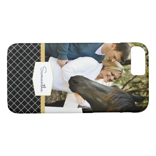Aangepaste foto- en zwarte accessoires Case-Mate iPhone case (Achterkant (Horizontaal))