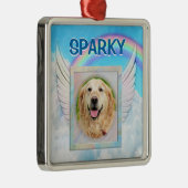 Aangepaste foto Engel Pet Memorial Metalen Ornament (Rechts)