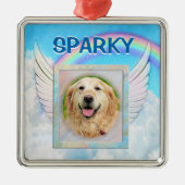 Aangepaste foto Engel Pet Memorial Metalen Ornament (Voorkant)