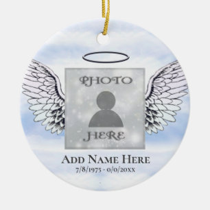 Aangepaste foto Engel Wings Memorial Ceramic Ornam Keramisch Ornament