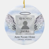 Aangepaste foto Engel Wings Memorial Ceramic Ornam Keramisch Ornament (Achterkant)