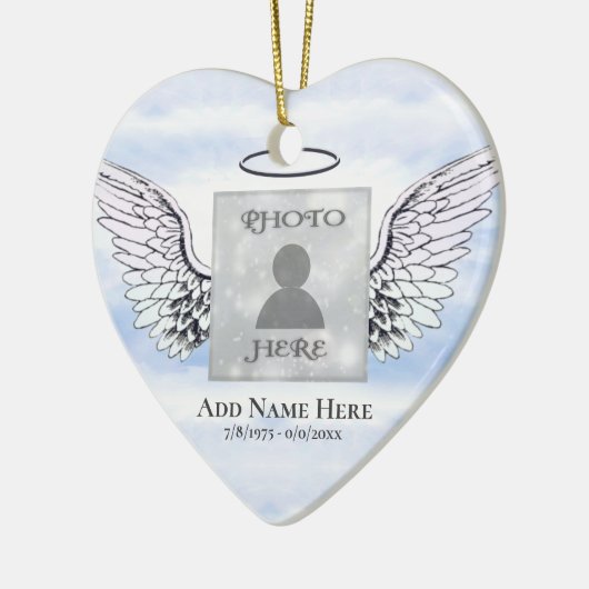Aangepaste foto Engel Wings Memorial Ceramic Ornam Keramisch Ornament (Links)