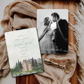 Aangepaste foto  Engels herenhuis bruiloft Kaart