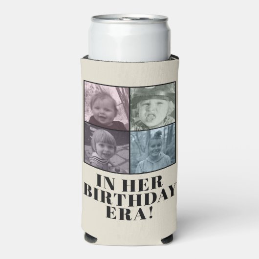 Aangepaste foto Eras verjaardagsfeestje Seltzer Blikjeskoeler (Seltzer Voorkant)