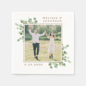 Aangepaste foto Eucalyptus Botanical Foliage Wedde Servet (Voorkant)