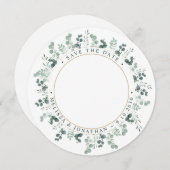 Aangepaste foto Eucalyptus bruiloft Sla de datum o Feestdagenkaart (Voorkant / Achterkant)