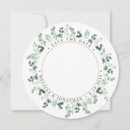 Aangepaste foto Eucalyptus bruiloft Sla de datum o Feestdagenkaart