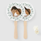 Aangepaste foto Eucalyptus bruiloft Sla de datum o Handwaaier (Voorkant en achterkant)