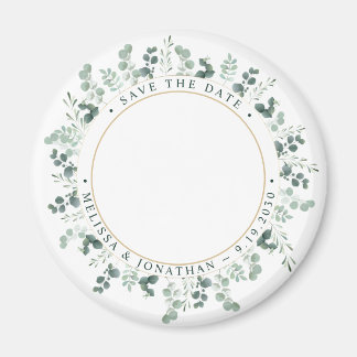 Aangepaste foto Eucalyptus bruiloft Sla de datum o Magneet