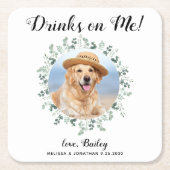 Aangepaste foto Eucalyptus Dog Weddenschap Open Ba Kartonnen Onderzetters (Voorkant)