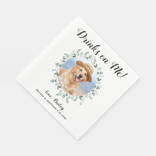 Aangepaste foto Eucalyptus Dog Weddenschap Open Ba Servet (Hoek)