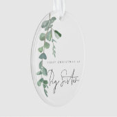 Aangepaste foto Eucalyptus Eerste Kerstmis Grote Z Ornament (voorkant)