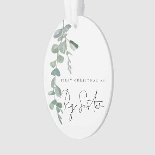 Aangepaste foto Eucalyptus Eerste Kerstmis Grote Z Ornament (voorkant)