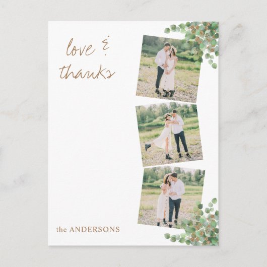 Aangepaste foto Eucalyptus Foliage Weddenschap Bed Briefkaart (Voorkant)