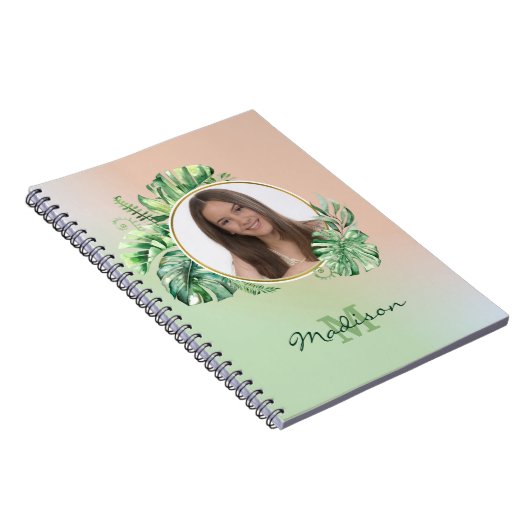 Aangepaste foto exotische bladeren notitieboek (Rechterzijde)