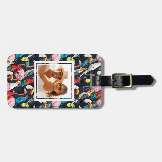 Aangepaste foto exotische vogels bagagelabel (Voorkant horizontaal)