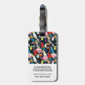 Aangepaste foto exotische vogels bagagelabel (Achterkant verticaal)