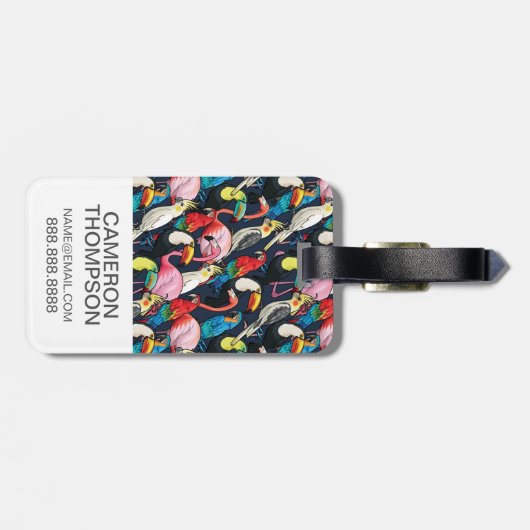 Aangepaste foto exotische vogels bagagelabel (Achterkant horizontaal)