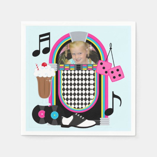 Aangepaste foto Fabulous 50s Verjaardag Papier ser Servetten (Voorkant)