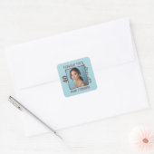 Aangepaste Foto Fabulous Veertig Verjaardagsfeest Vierkante Sticker (Envelop)