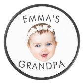 Aangepaste Foto Face Mom Oma Opa Verjaardag Hockey Puck (Voorkant)