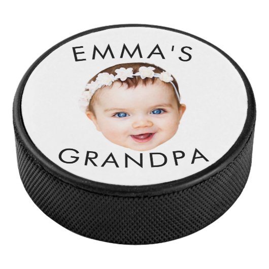 Aangepaste Foto Face Mom Oma Opa Verjaardag Hockey Puck (3/4)