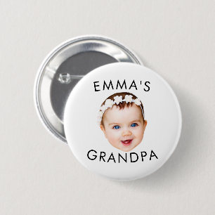 Aangepaste Foto Face Mom Oma Opa Verjaardag Ronde Button 5,7 Cm