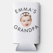 Aangepaste Foto Face Mom Oma Opa Verjaardag Seltzer Blikjeskoeler (Achterkant)