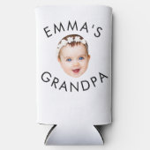 Aangepaste Foto Face Mom Oma Opa Verjaardag Seltzer Blikjeskoeler (Voorkant)