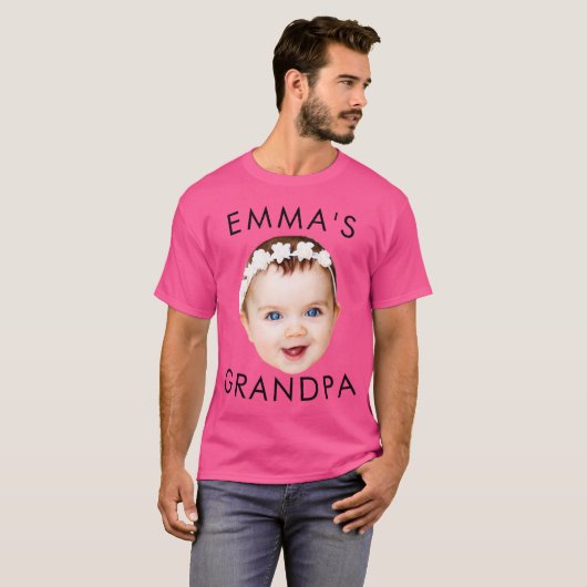 Aangepaste Foto Face Mom Oma Opa Verjaardag T-shirt (Voorkant volledig)
