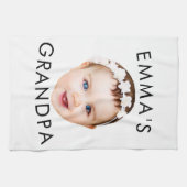 Aangepaste Foto Face Mom Oma Opa Verjaardag Theedoek (Horizontaal)