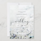 Aangepaste foto Fading Wildflower Meadow Bruiloft Kaart (Voorkant)