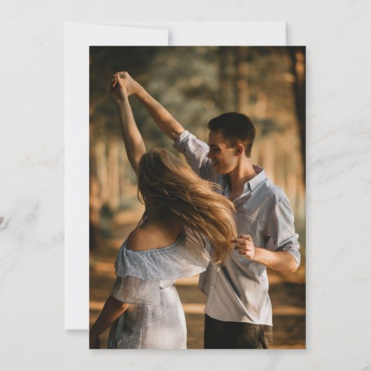 Aangepaste foto Fading Wildflower Meadow Bruiloft Kaart (Achterkant)