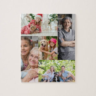 Aangepaste foto familie collage eenvoudig elegante legpuzzel
