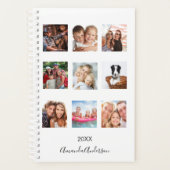 Aangepaste foto familie collage naam handtekening  planner (Voorkant)