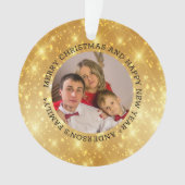 Aangepaste foto familie kerst ornament (voorkant)