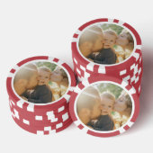 Aangepaste foto familie kus gepersonaliseerde teks poker chips (Opstapeling)